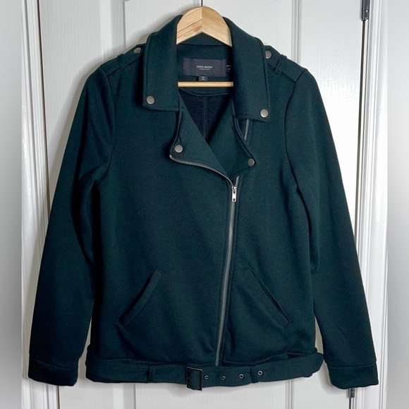 Vero Moda Jackets & Blazers - Vero Moda Biker Moto Dark Green Cotton Blend Jacket Size Medium